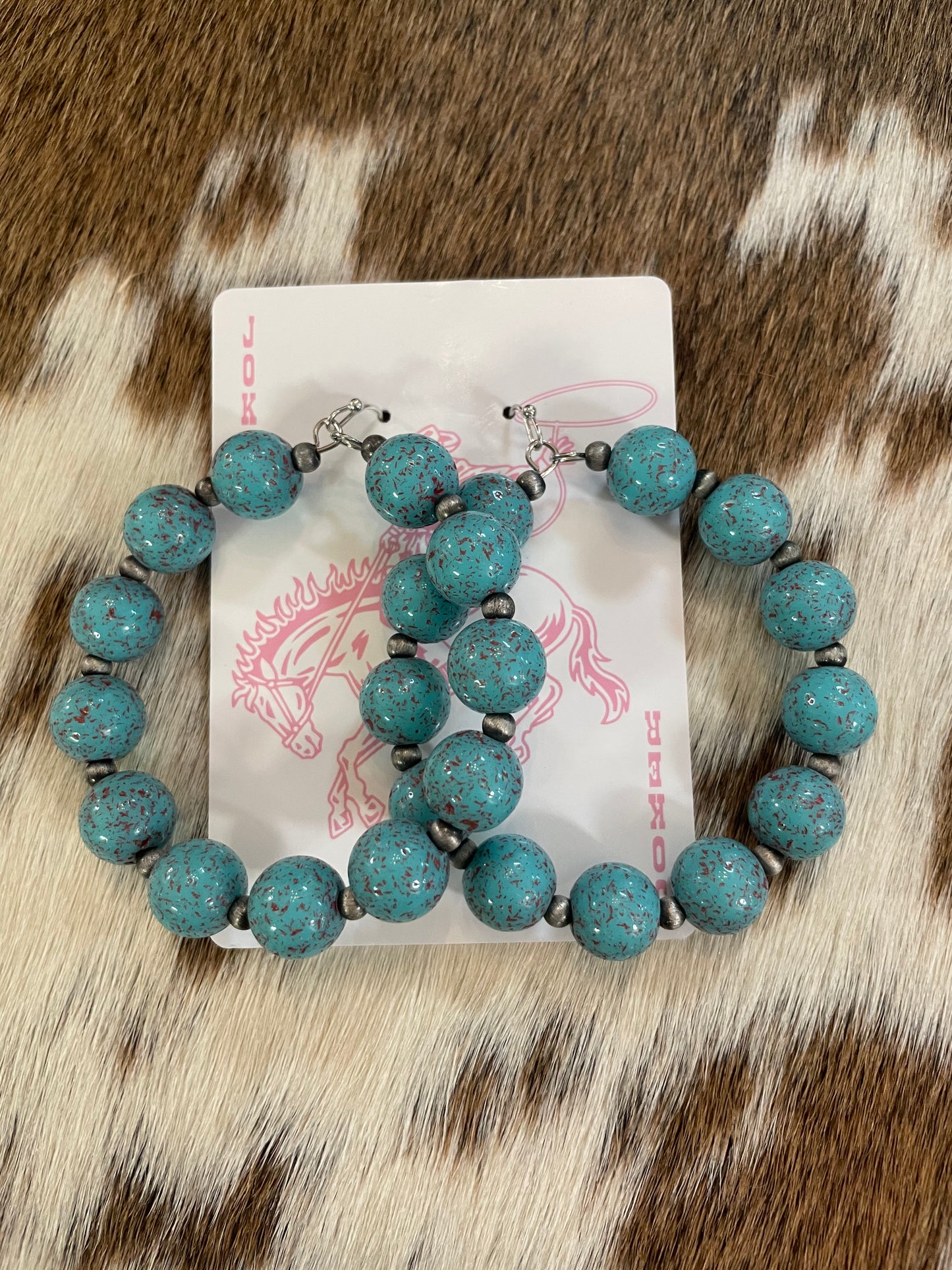 Extra Large Turquoise Hoops