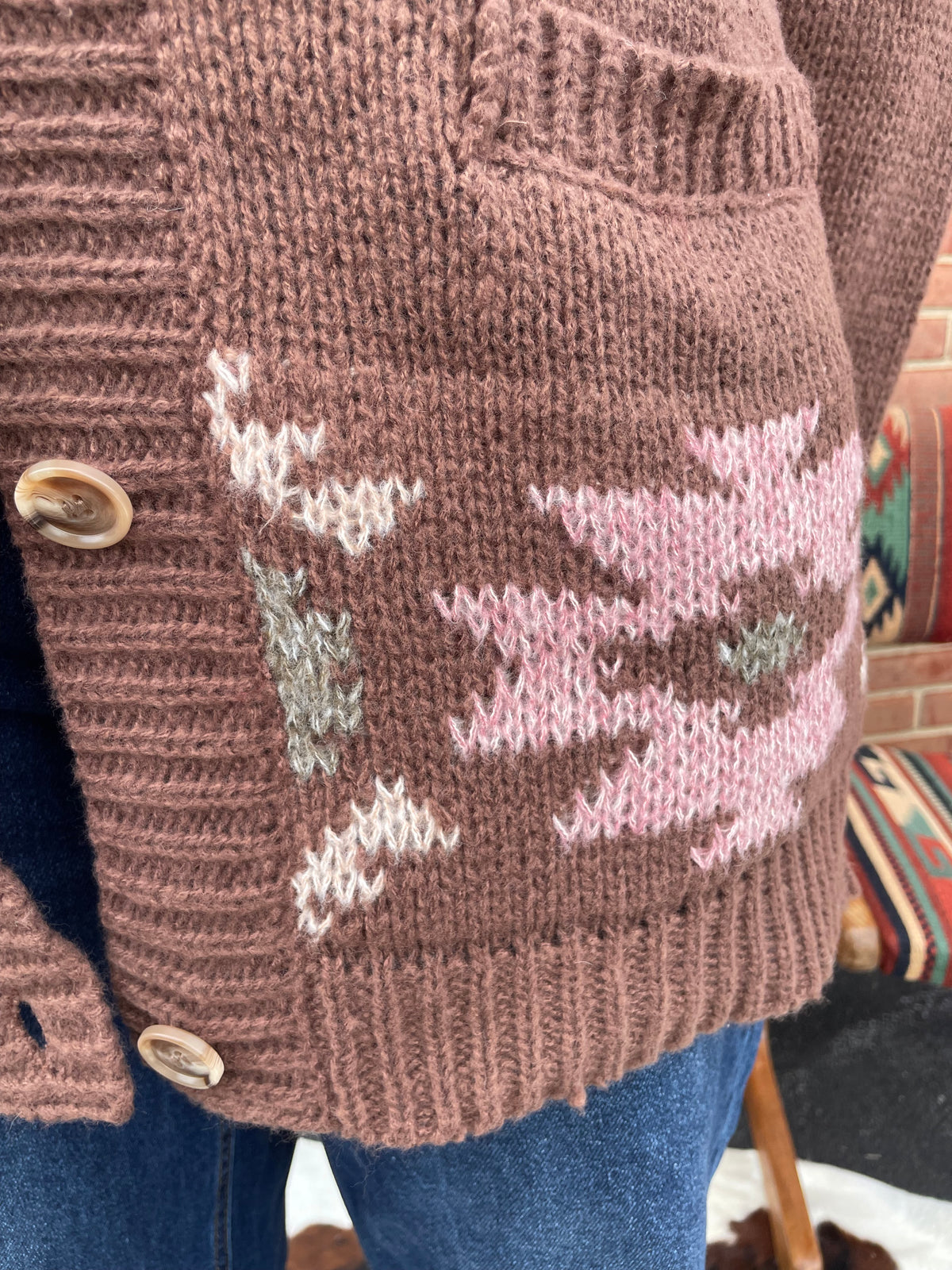 Chunky Knit Aztec Cardigan // Horse Head