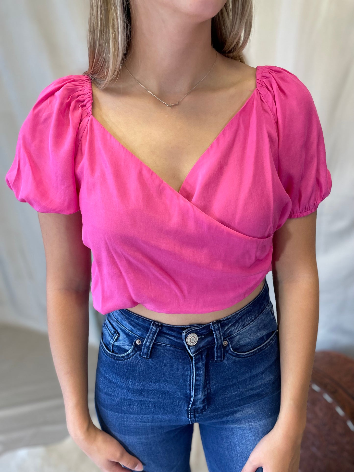 Flirty Tie Crop Top in Pink