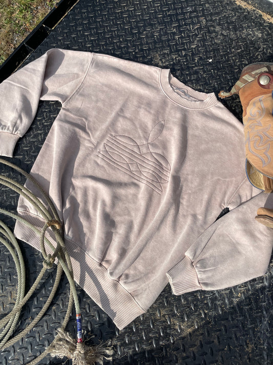 Boot Stitch Crewneck Sweatshirt // Tan