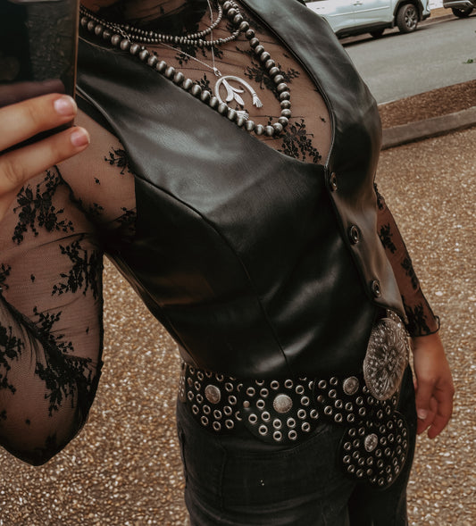 Punchy Faux Leather Vest