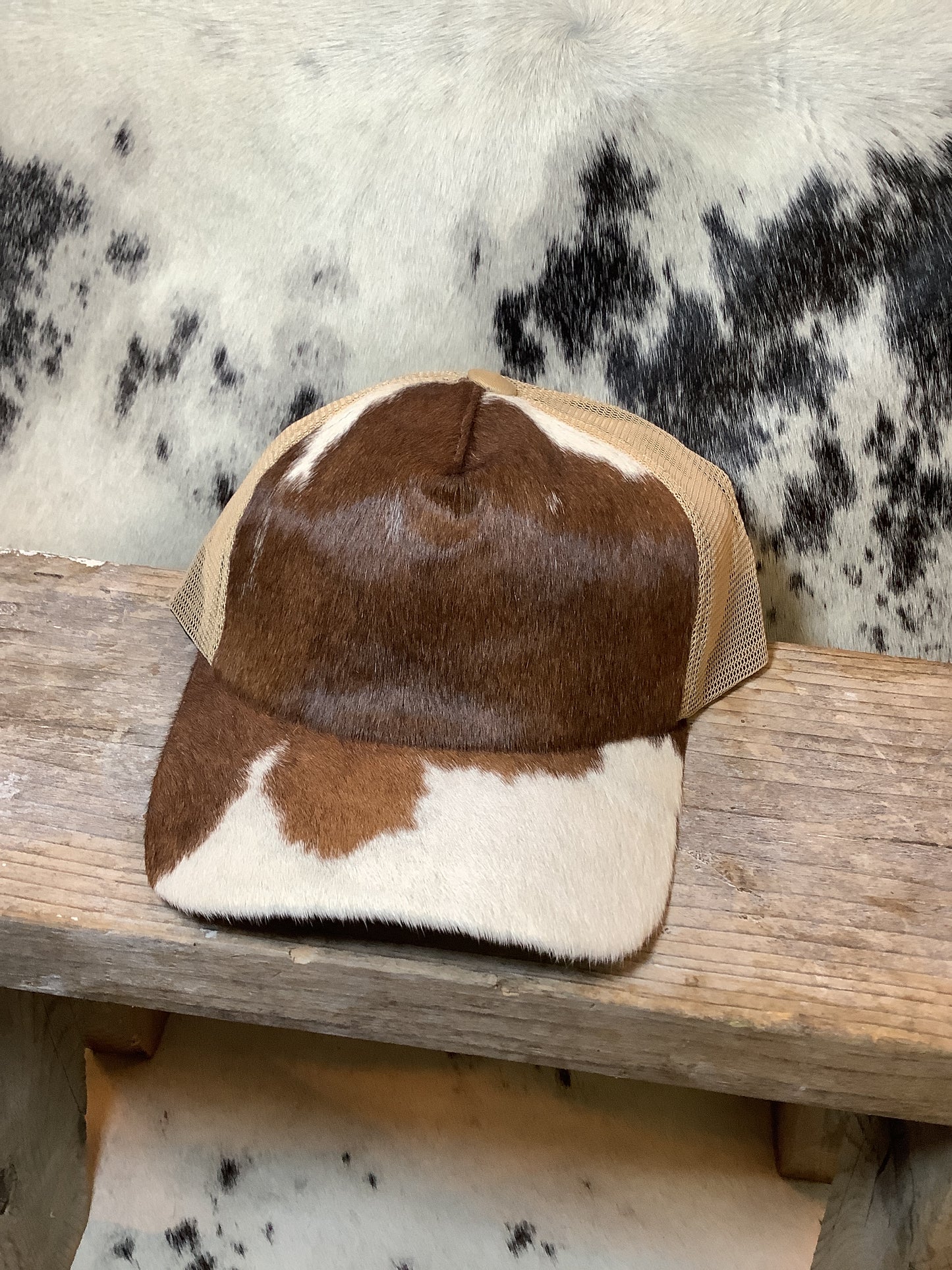 Cowhide Trucker Hat