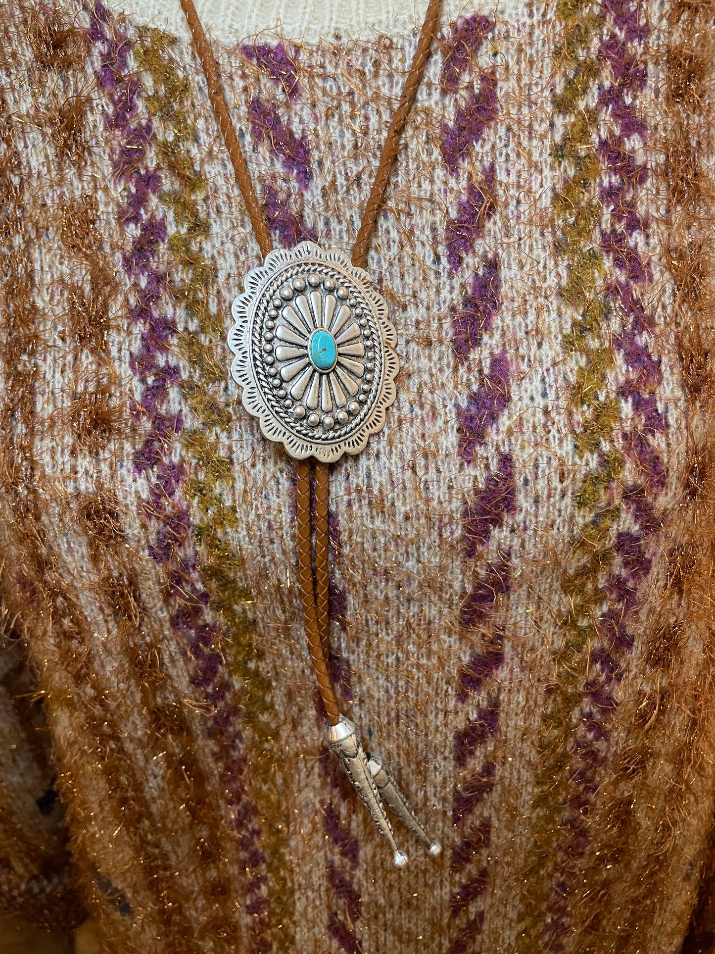 Turquoise Concho Bolo