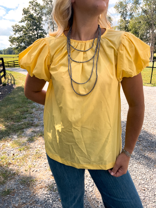 Daisy Puff Sleeve Top