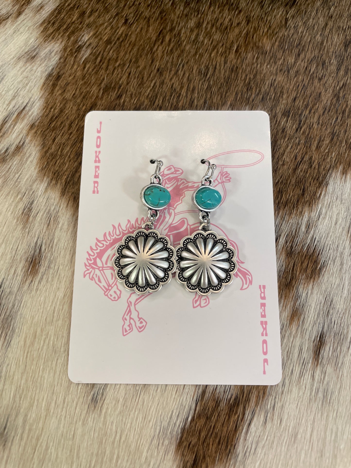 Linked Turquoise + Concho Earrings
