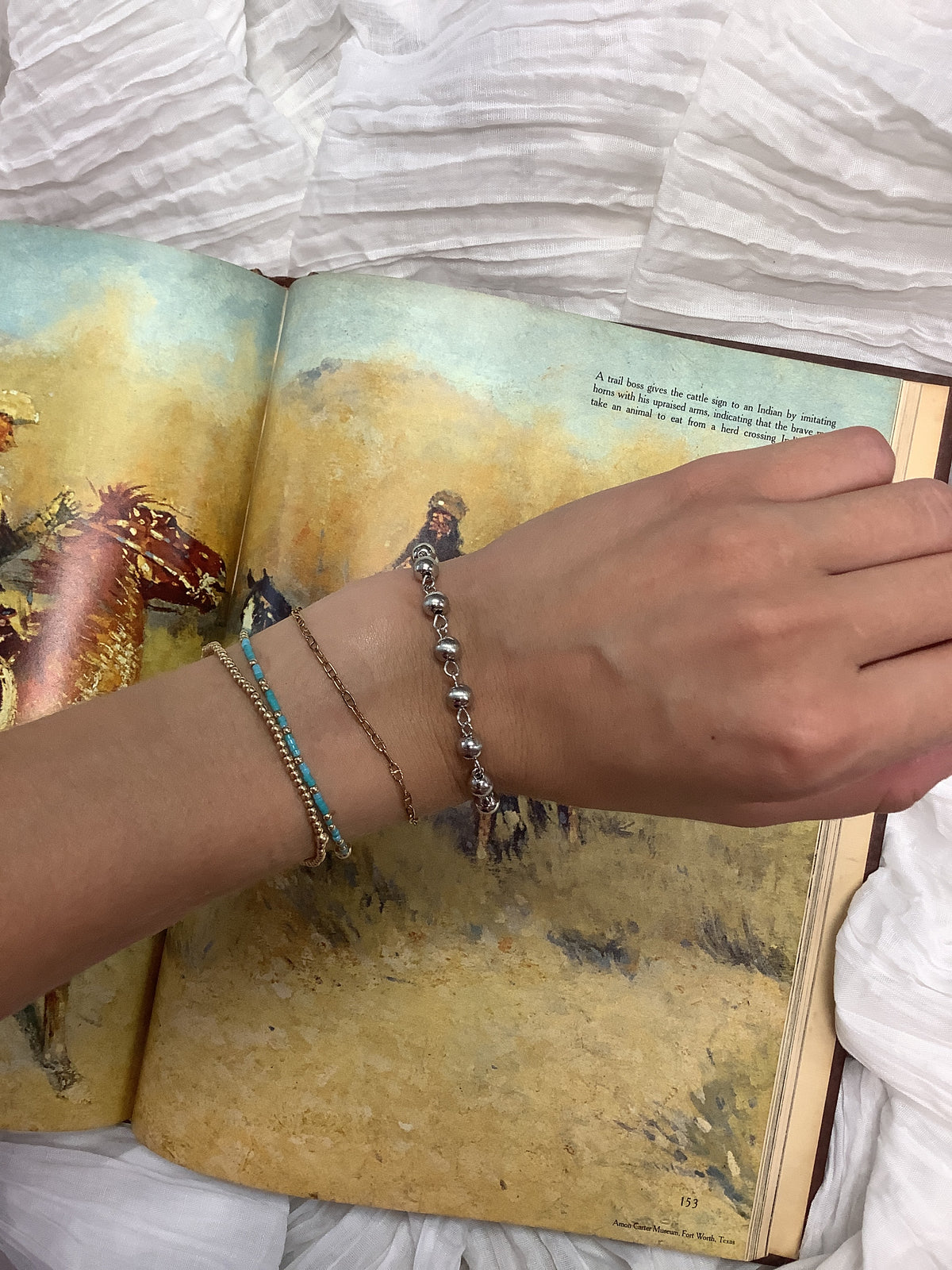 Chain Link Navajo Pearl Toggle Bracelet