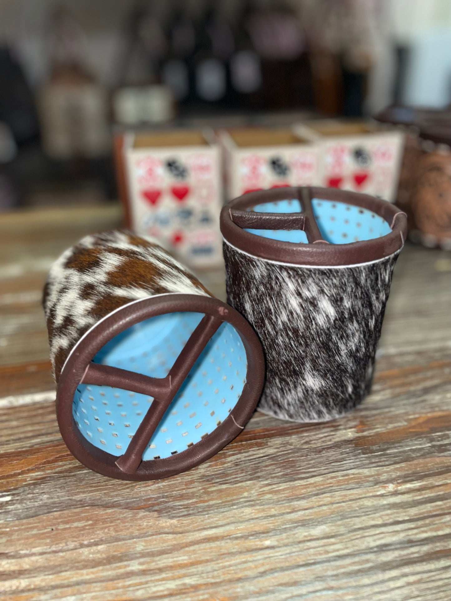 Genuine Cowhide Pen & Pencil Cup