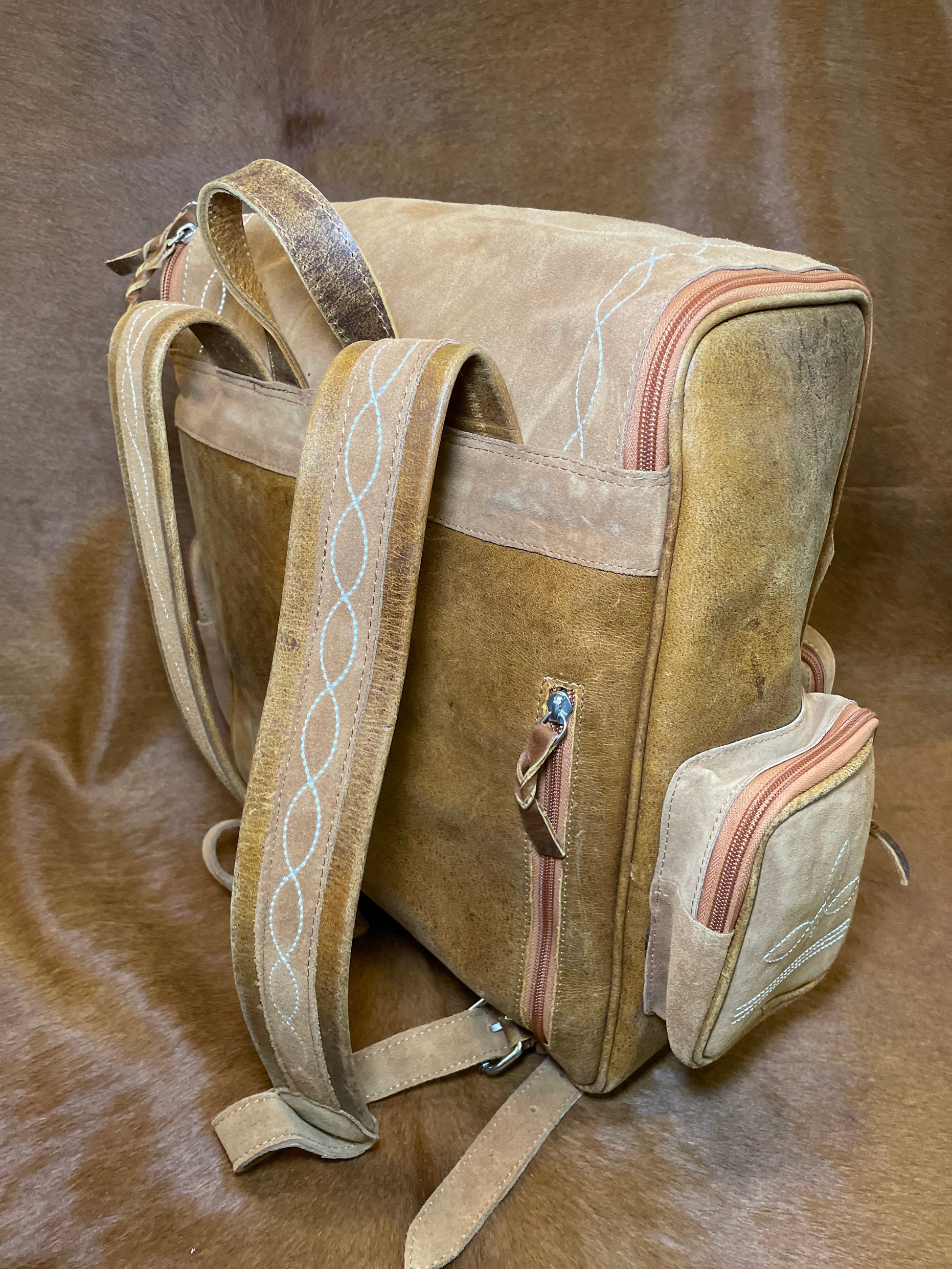 backpack with leather boot Boot Stitch Roughout Leather Backpack ~ More Colors – Buckle & Belle Boutique