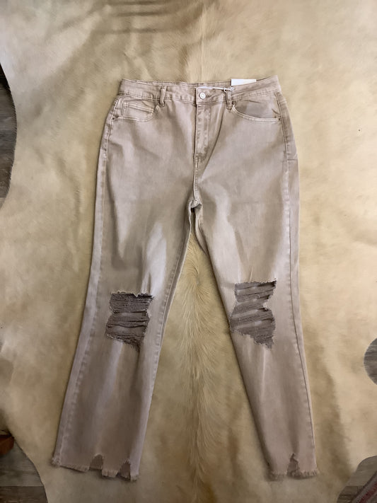 Annie Distressed Straight Leg Jeans // Ash Mocha