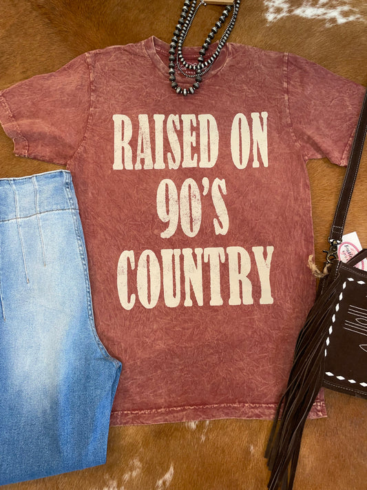 Raised on 90’s Country Mineral Wash Graphic Tee