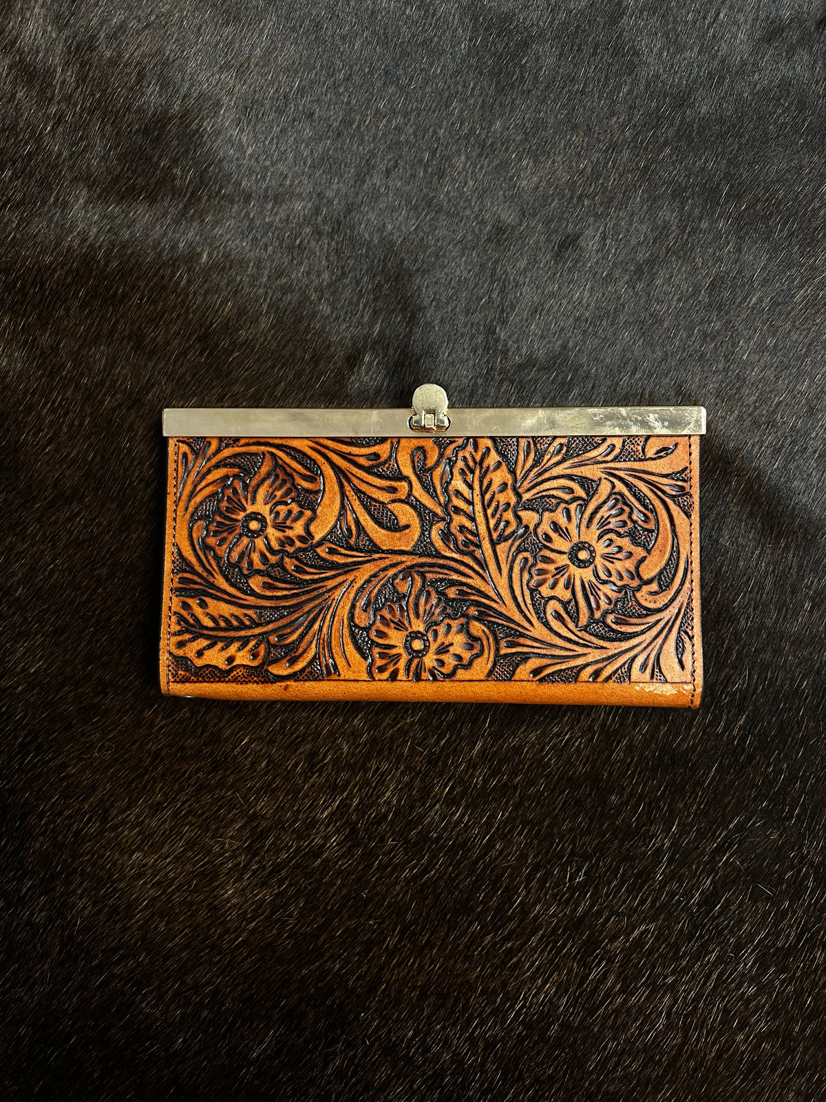 Floral Leather Card Wallet