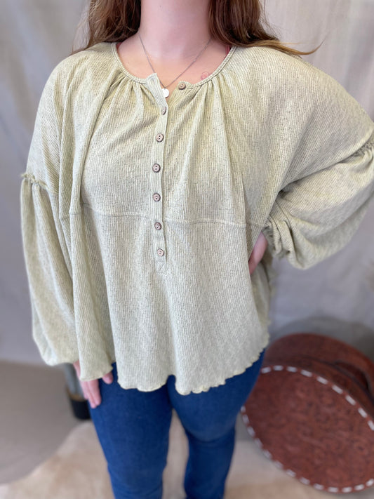 Boho Bubble Sleeve Top