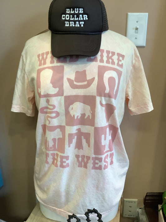 Wild Like the West Mineral Wash Graphic Tee // Pink
