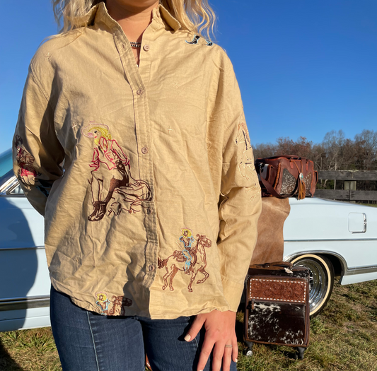 Rodeo Nights Western Embroidered Top