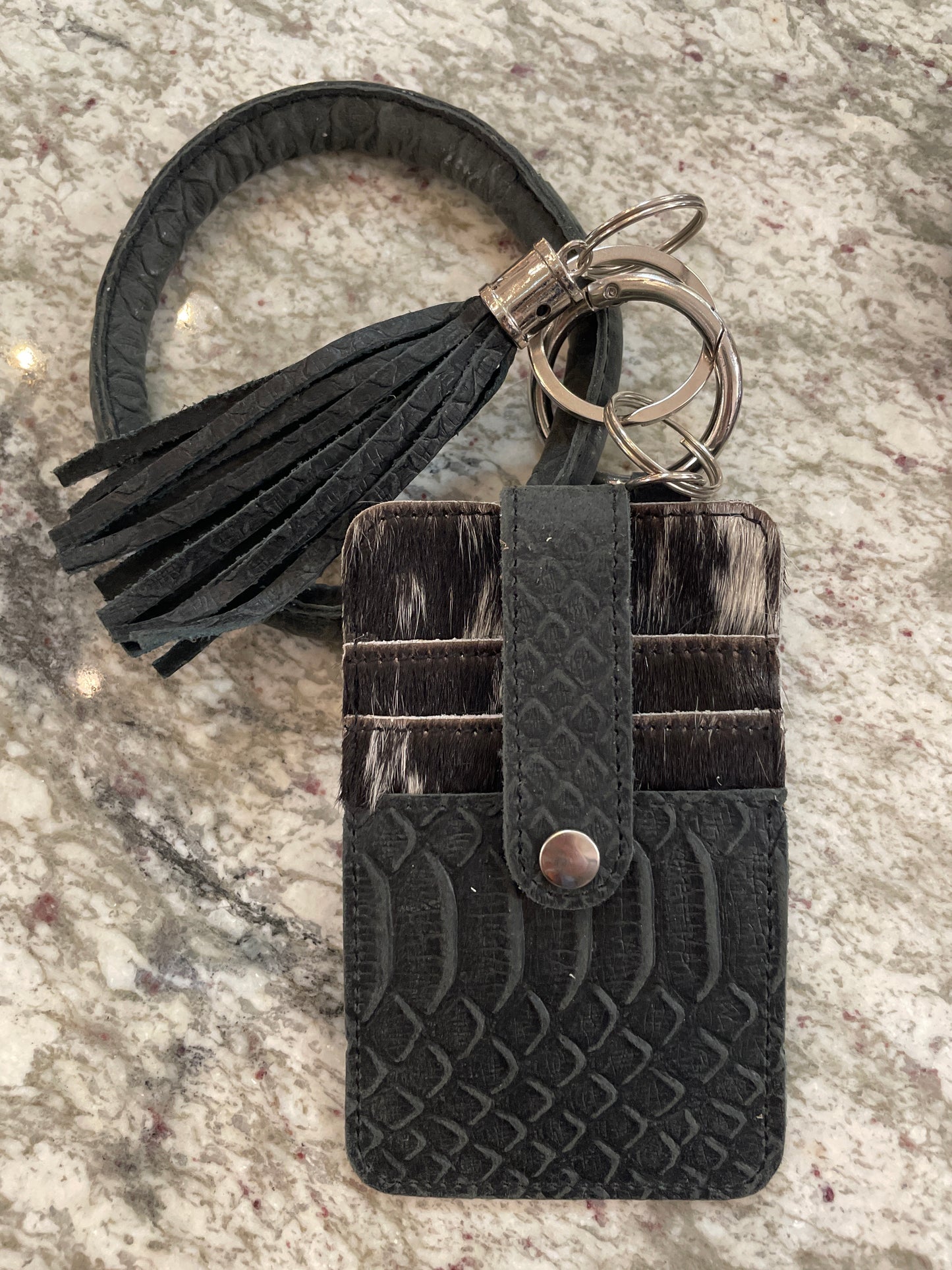 Exotic Leather & Cowhide Wristlet Wallet