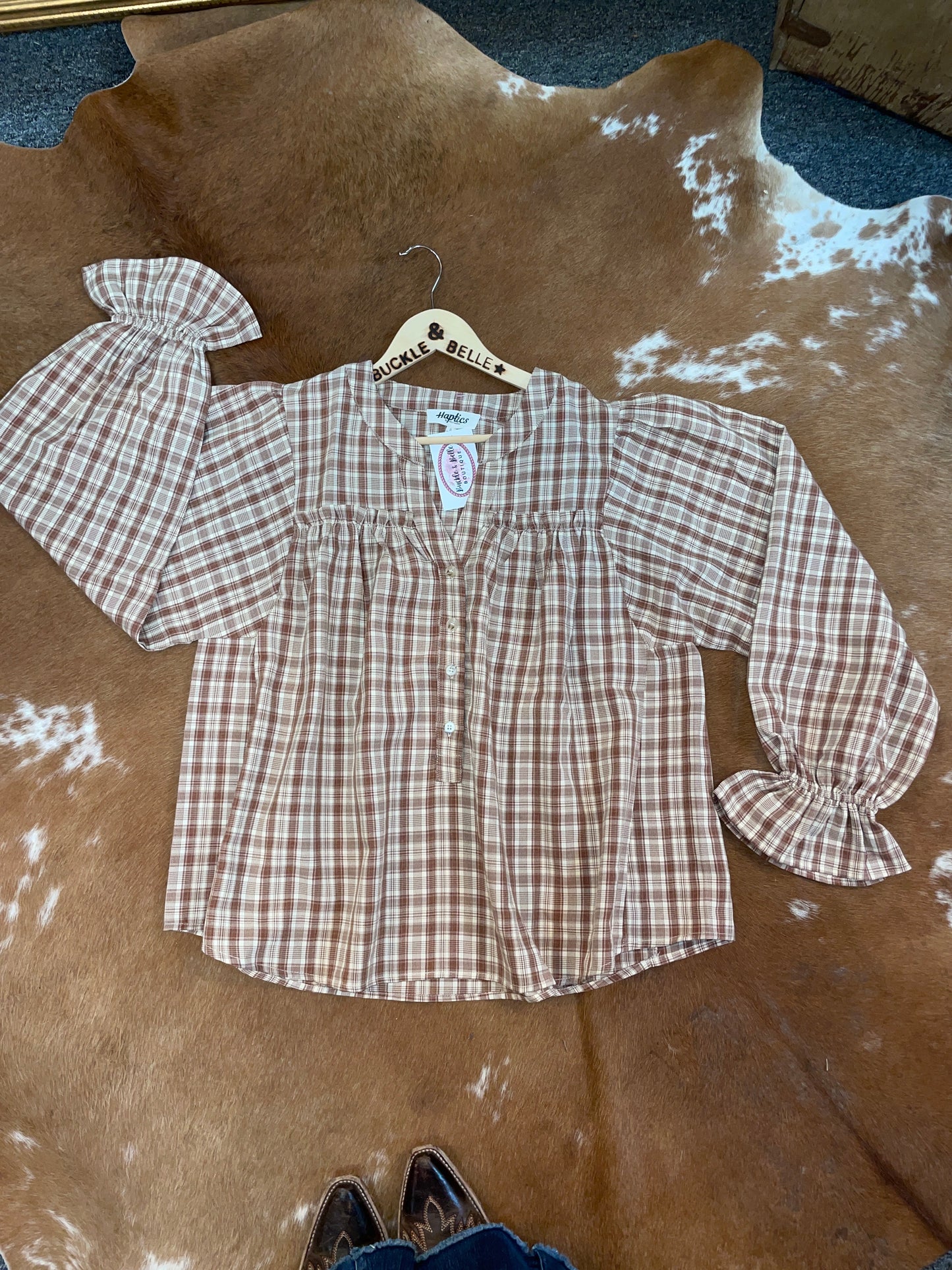 Plaid Ruffle Blouse