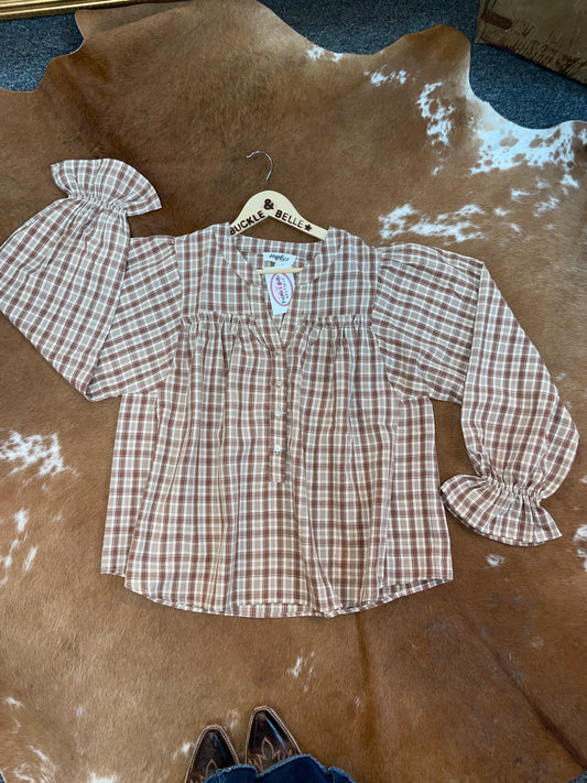 Plaid Ruffle Blouse