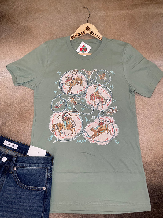 “Retro Roping” T-Shirt by XOXO Art & Company