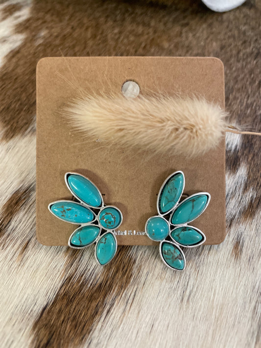 Turquoise Butterfly Wing Stud Earrings