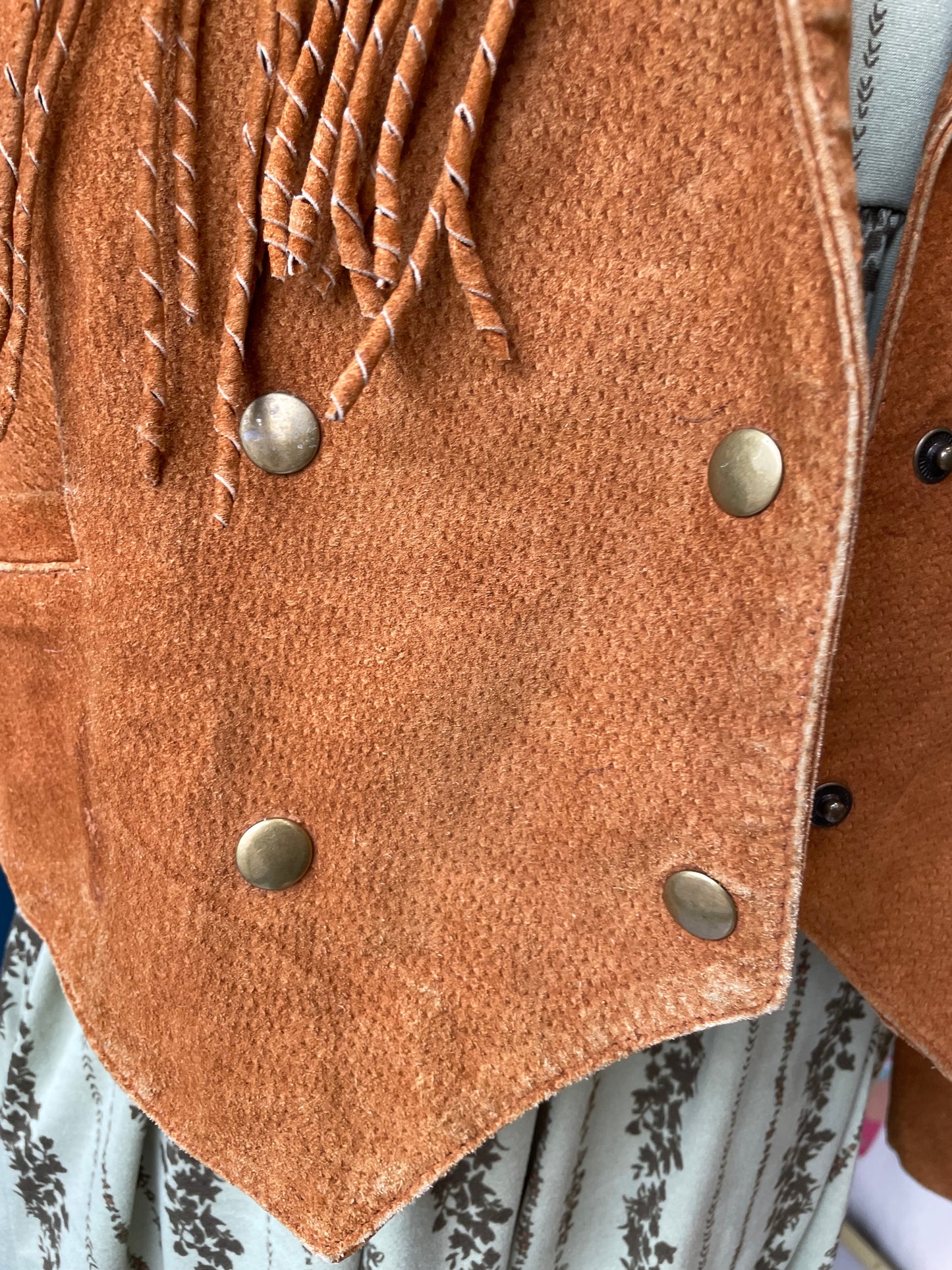 Pre-Loved //  Western Twisted Fringe Roughout Leather Jacket by Leather Zone