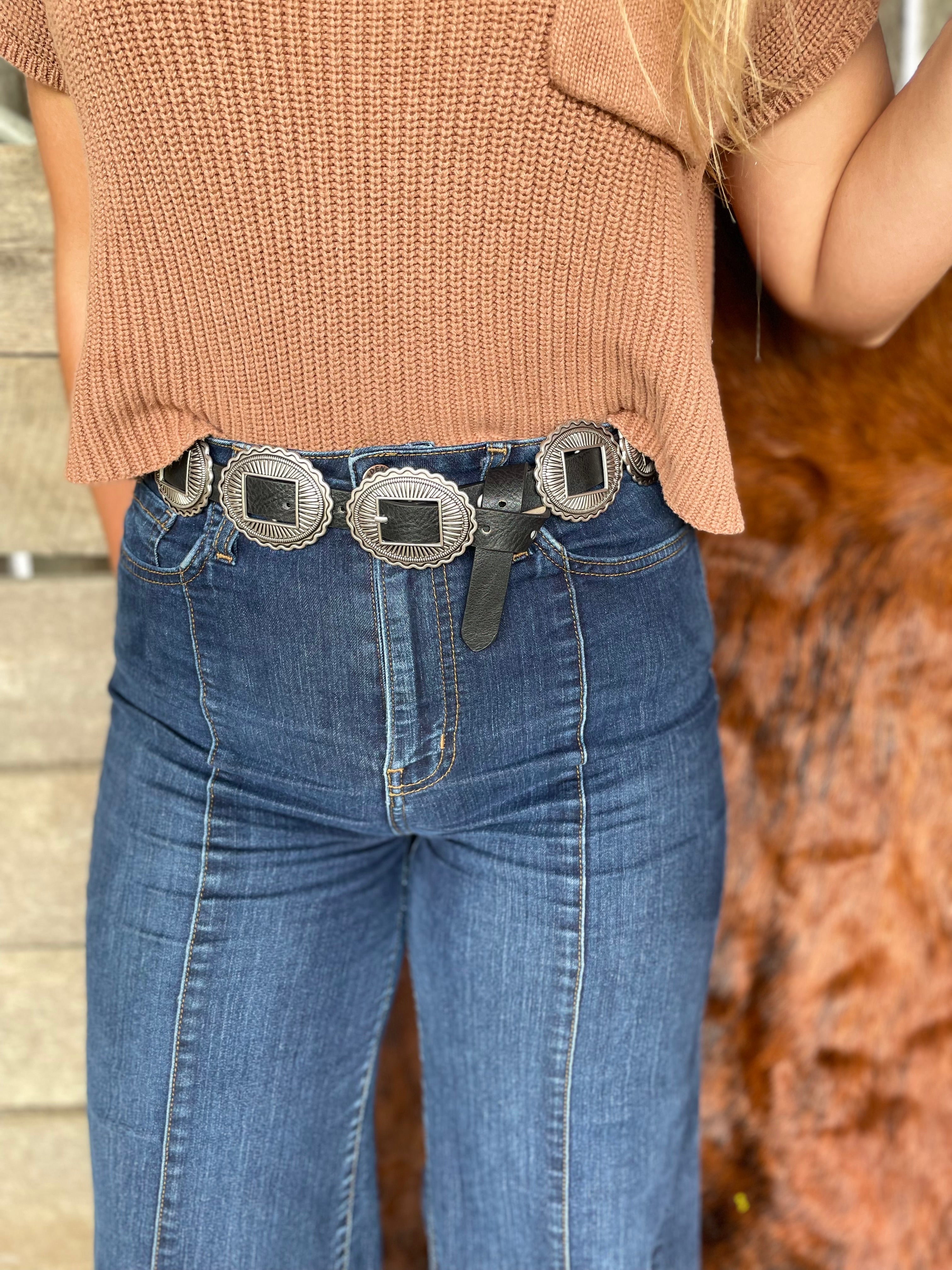 Popular Black Concho Belt