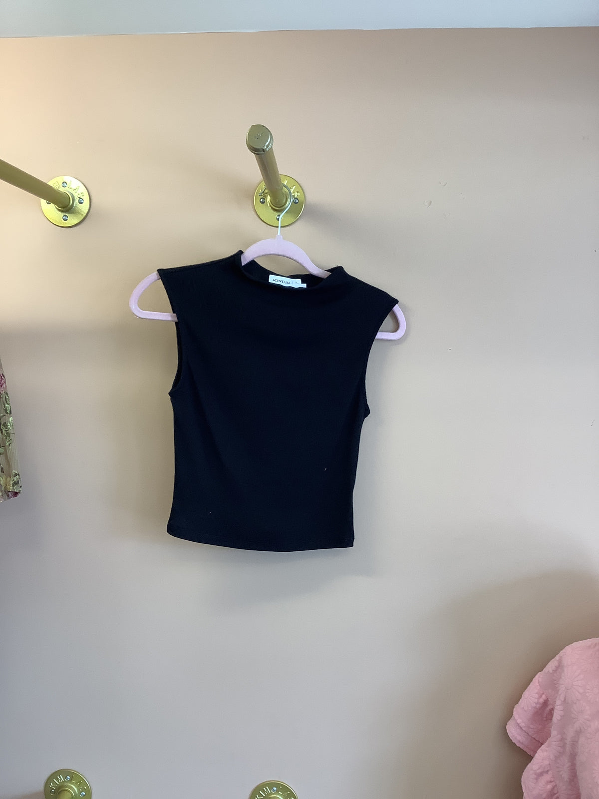 Basic Mock Neck Tank Top // Black