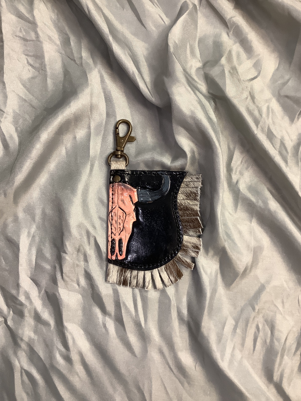 Bull Skull Patch Keychain