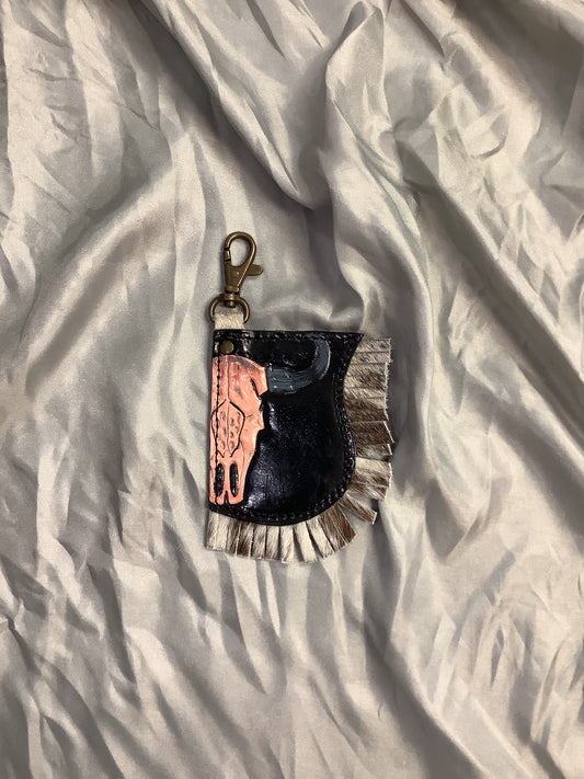 Bull Skull Patch Keychain