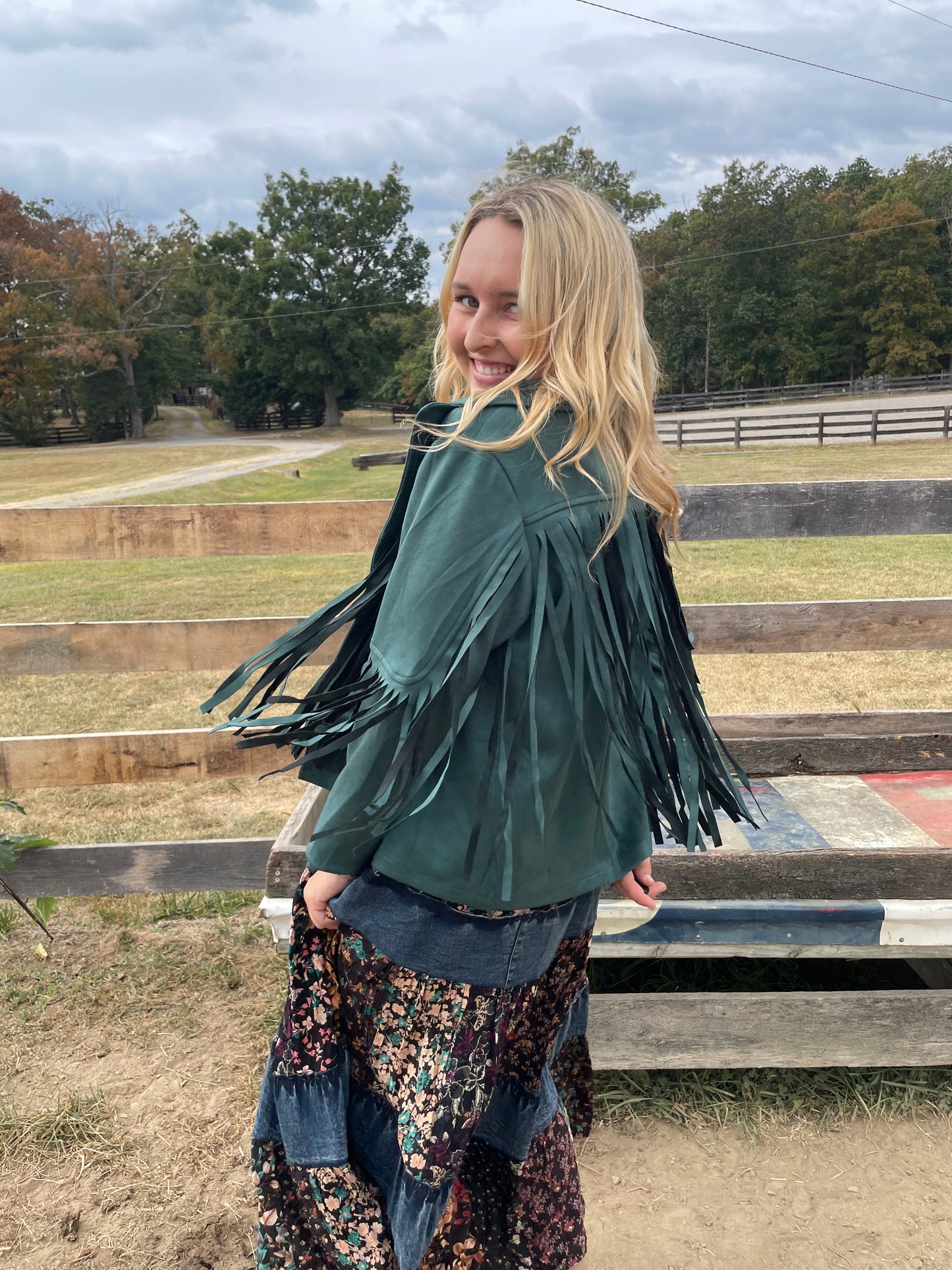 Fringe Jacket // Jade