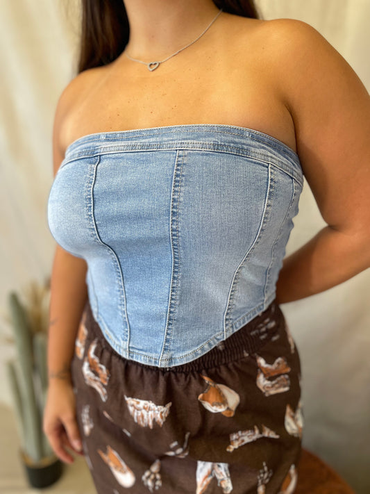 Denim Corset Top  ~ More Colors