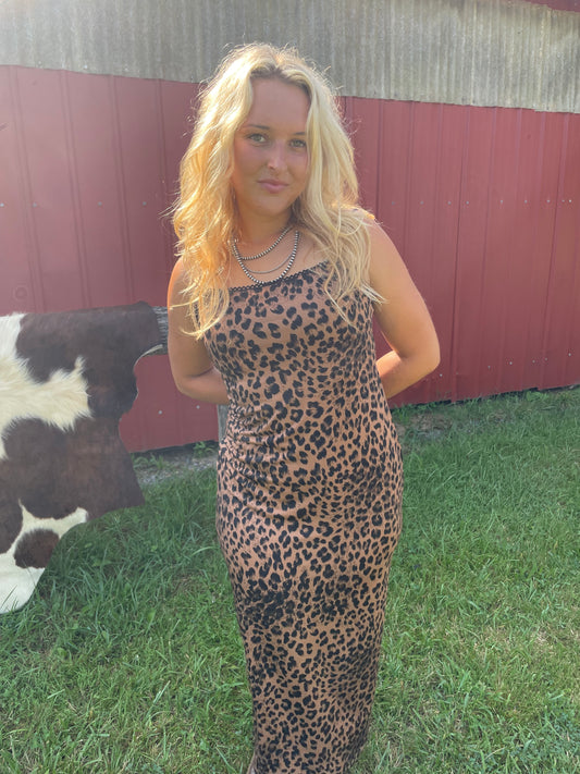 Leopard Stretch Cami Dress