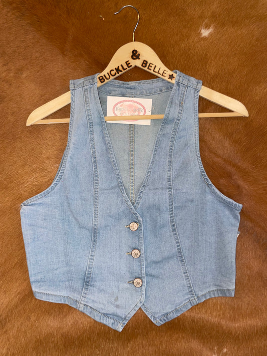 Roughstock Denim Vest in Light Wash