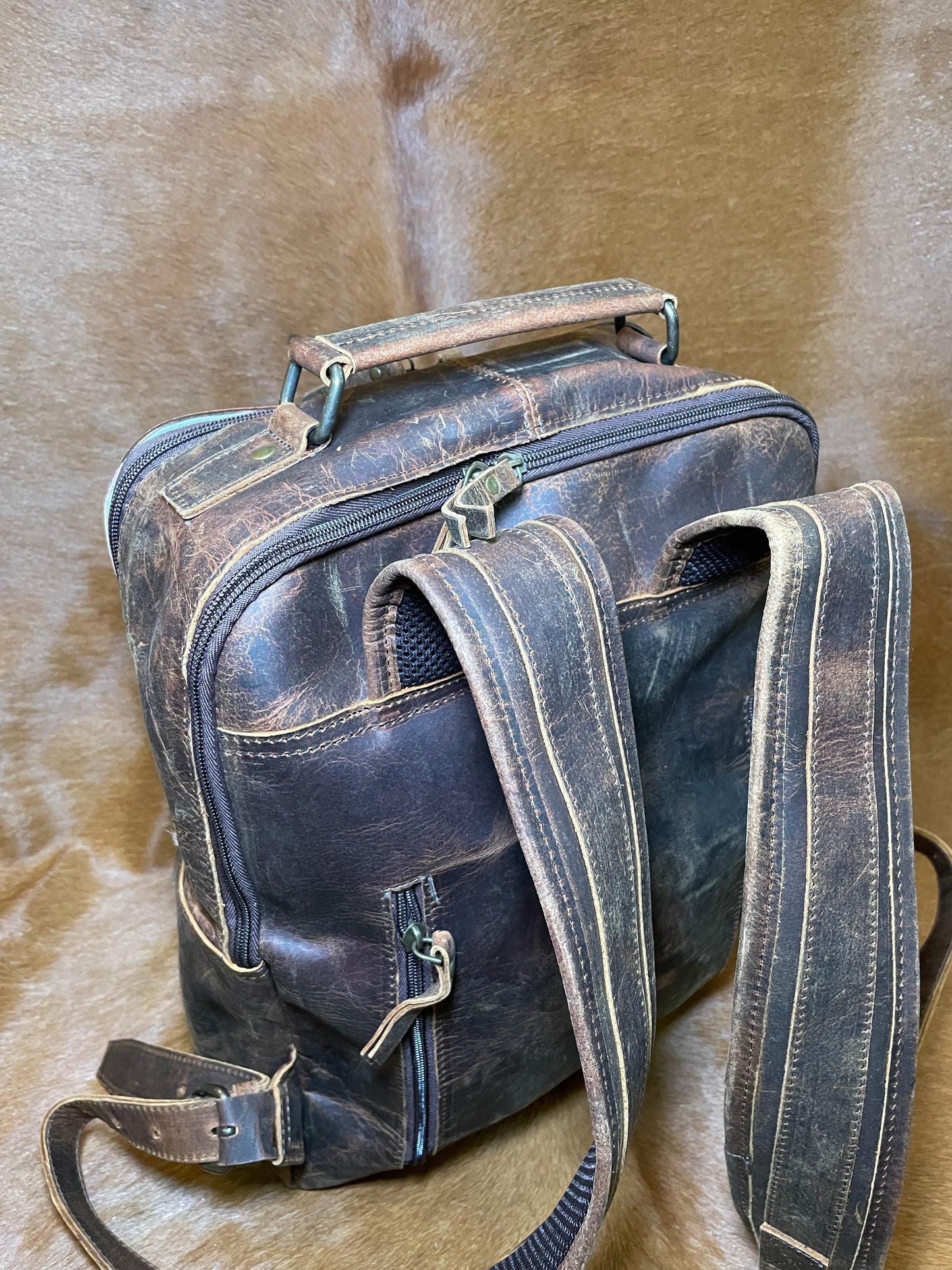 Cowhide Commuter Backpack