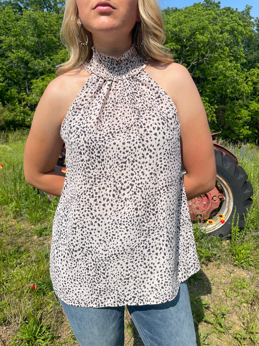 Animal Print Halter Top