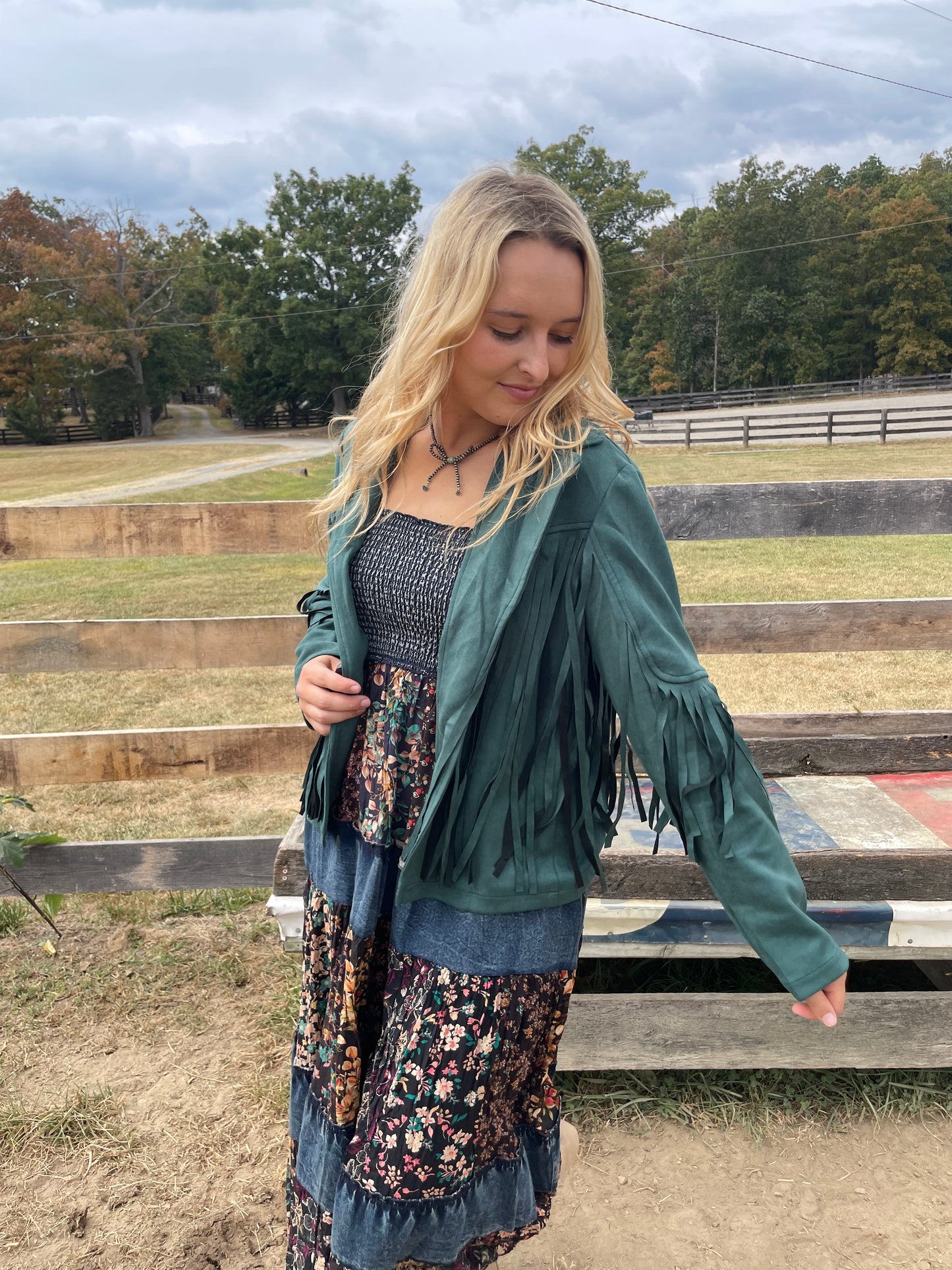 Fringe Jacket // Jade