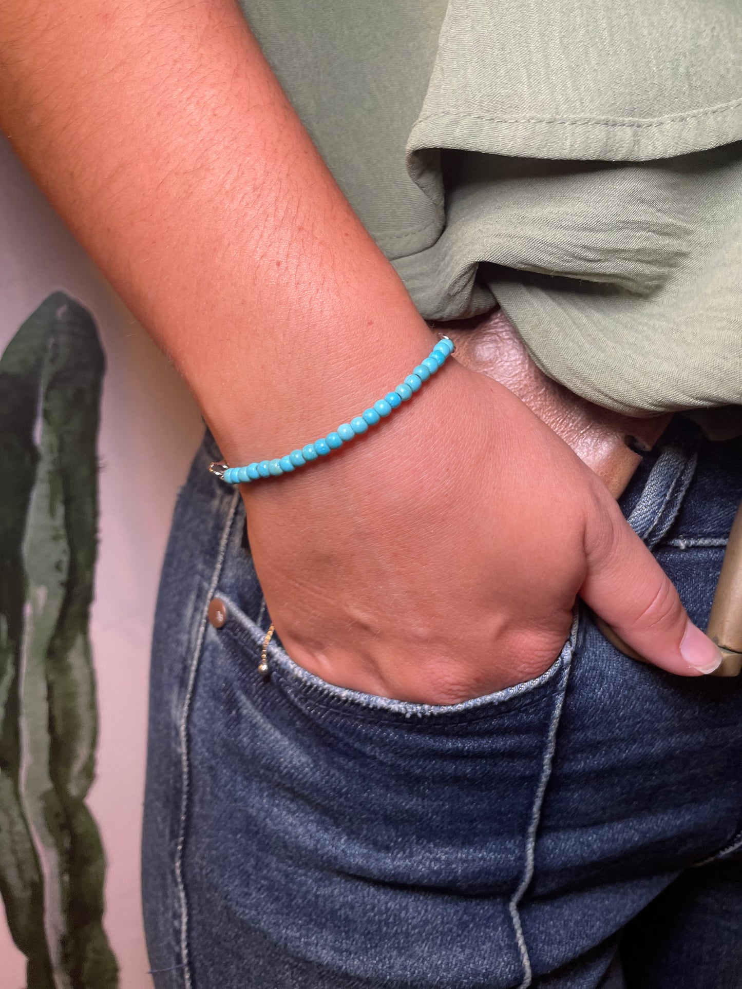 Dainty Adjustable Turquoise Bracelet