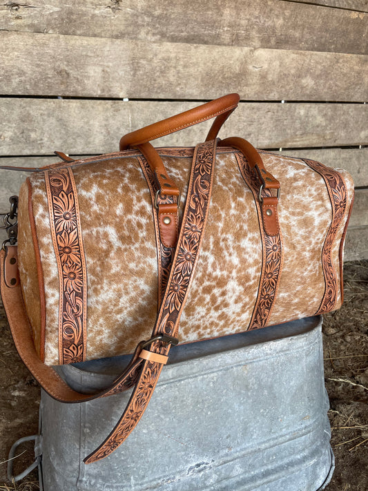 Wildflower Genuine Cowhide Mini Duffle