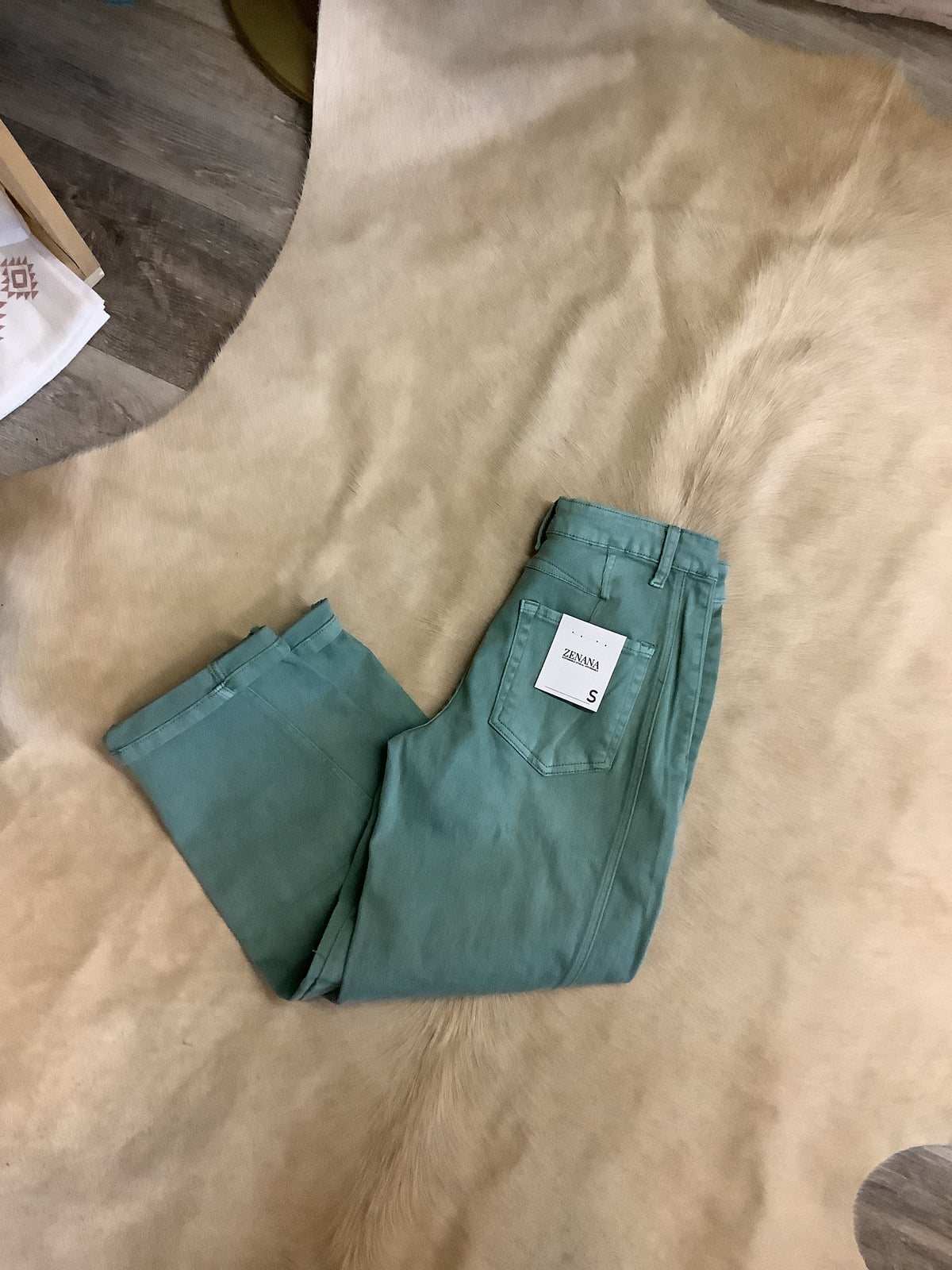 Maya Stretchy Barrel Jeans // Sage