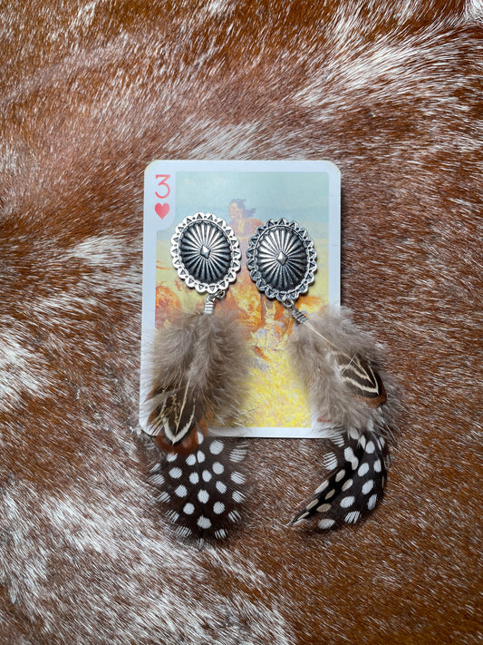 Feather Concho Earrings