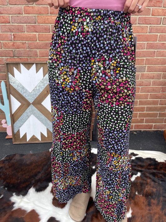 Wild Flower Wide Leg Boho Pants