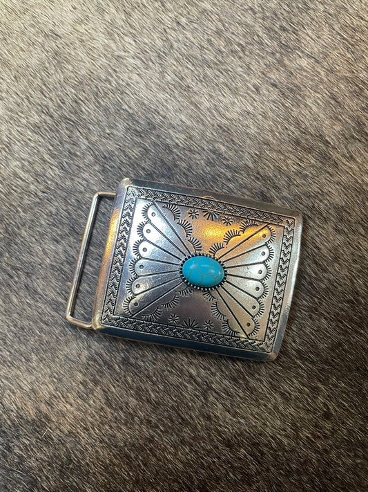 Turquoise Concho Statement Belt Buckle