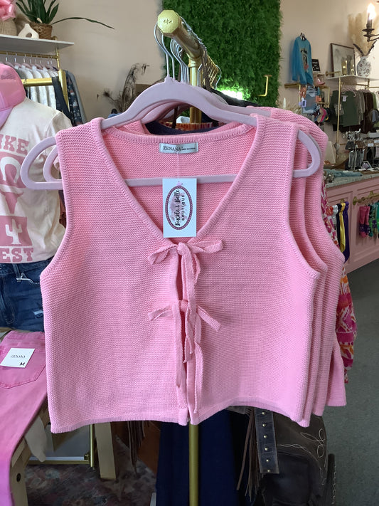 Emma Sweater Vest in Pink
