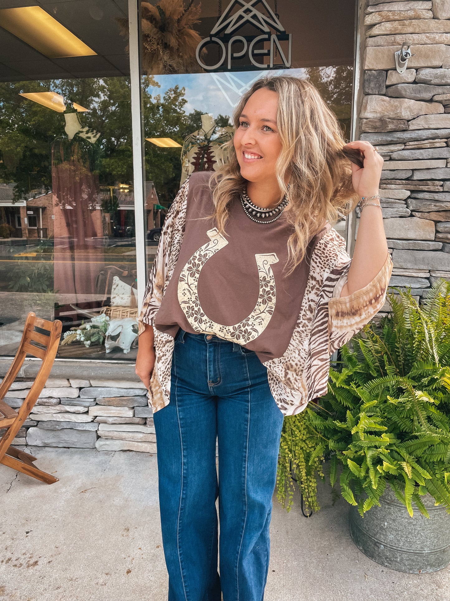 Free Spirit Horseshoe Top // Animal Print