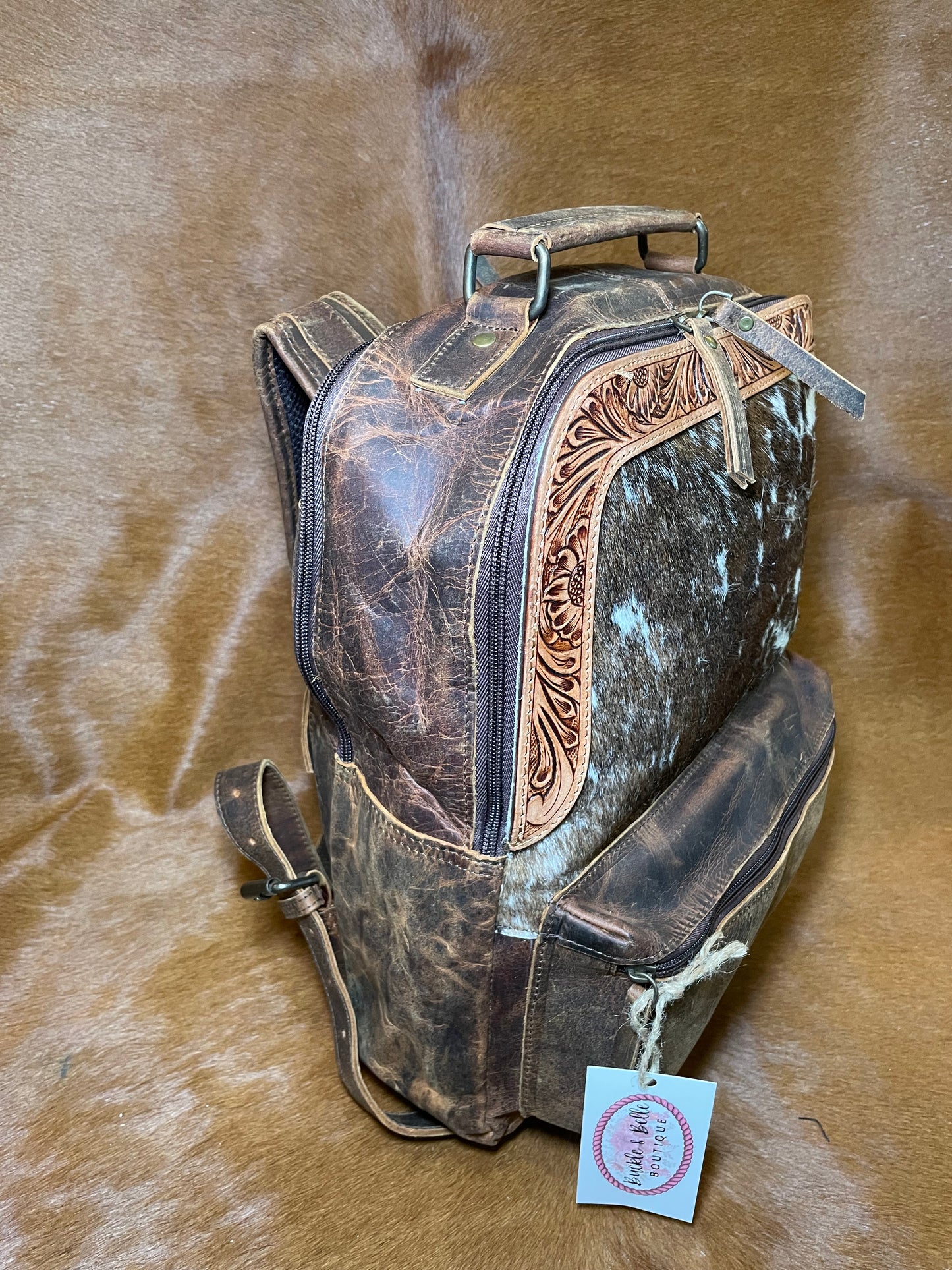 Cowhide Commuter Backpack