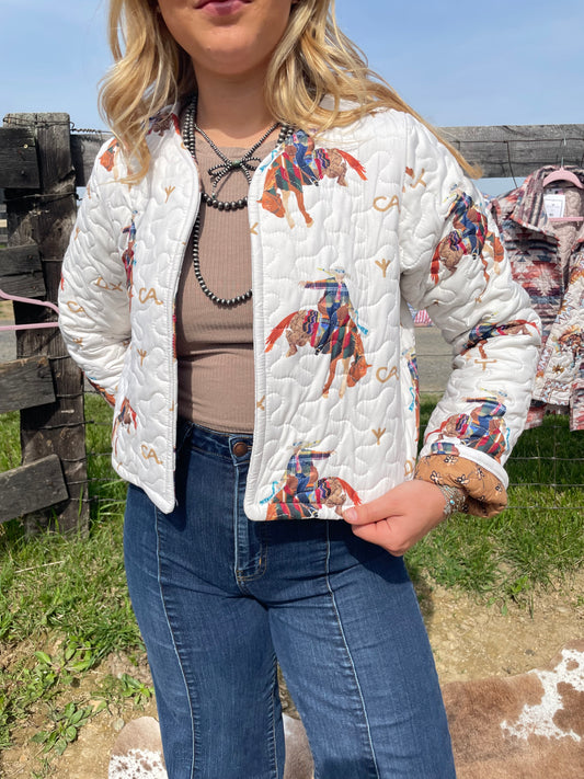 Casey Cowgirl Patchwork Cropped Jacket by Ida Mae Home