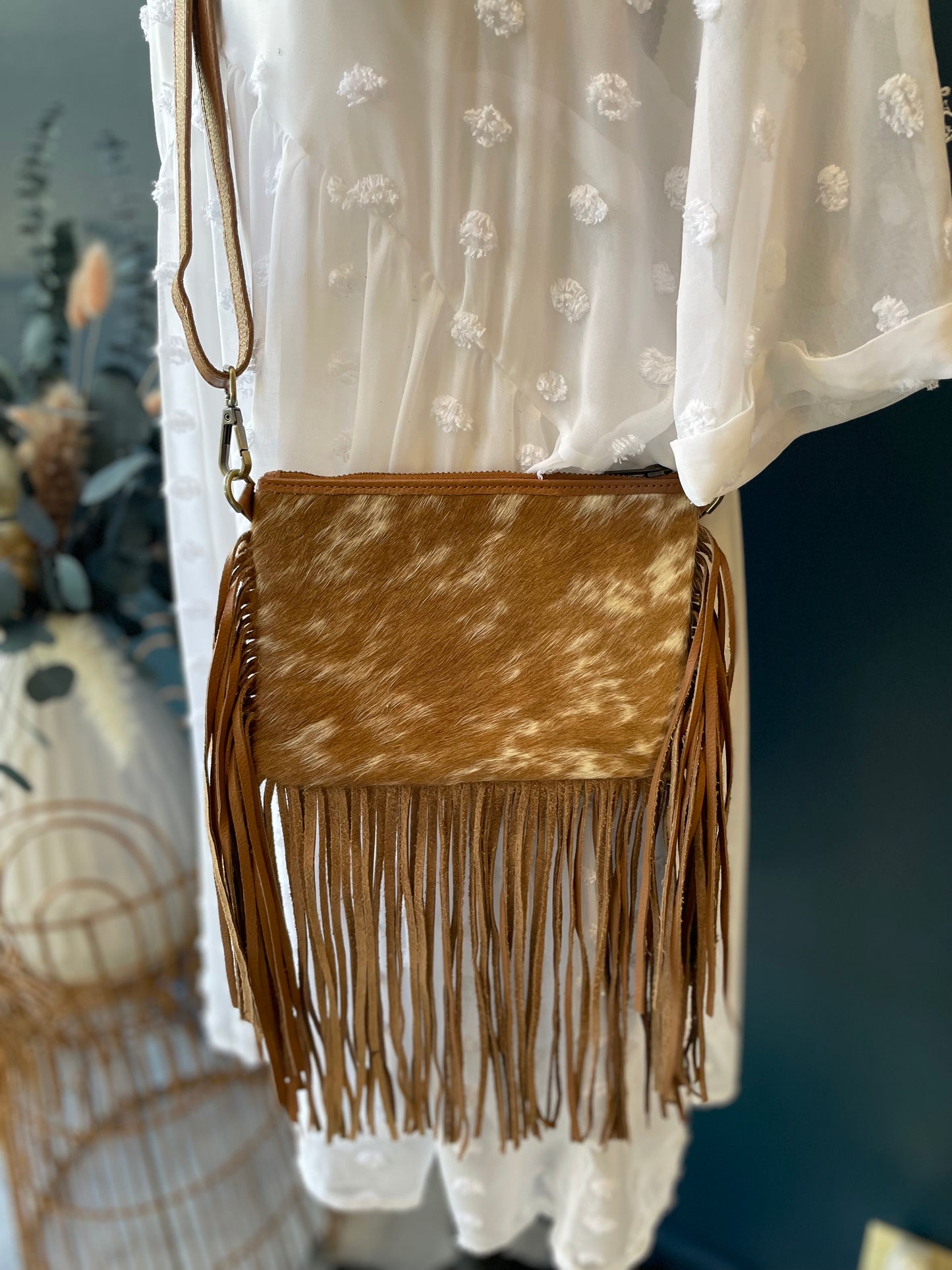 Genuine Cowhide Fringe Crossbody Bag ~ More Colors