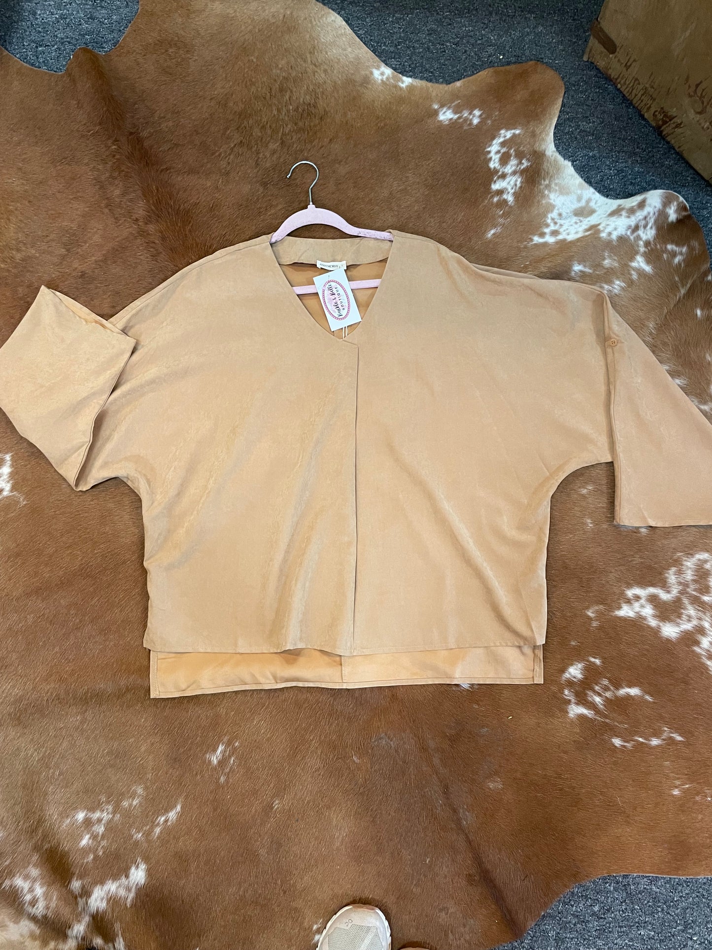 Jaylee Faux Suede Blouse