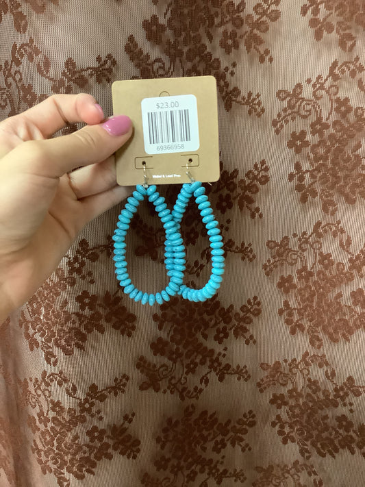 Chunky Turquoise Teardrop Earrings