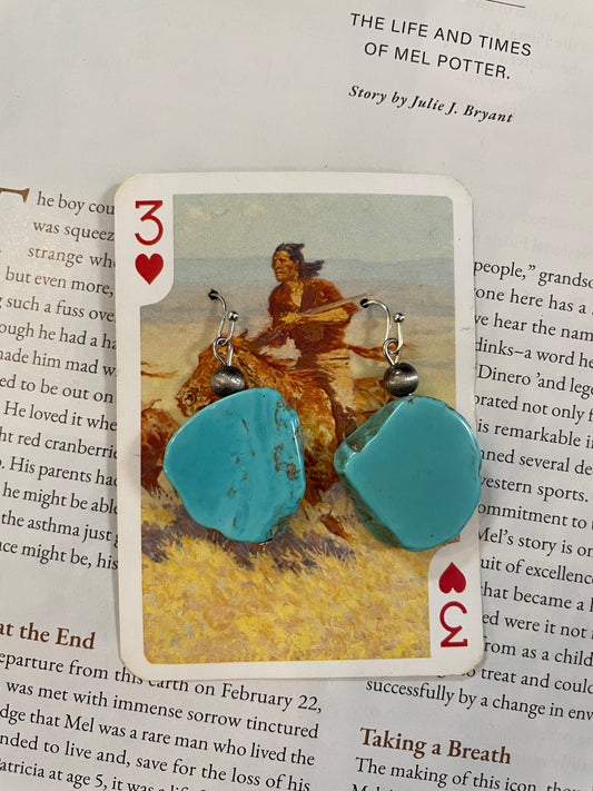 Turquoise Slab Earrings