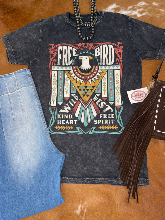 Free Bird Western Mineral Wash Graphic Tee